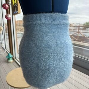 Cozy Blue Fuzzy Skirt